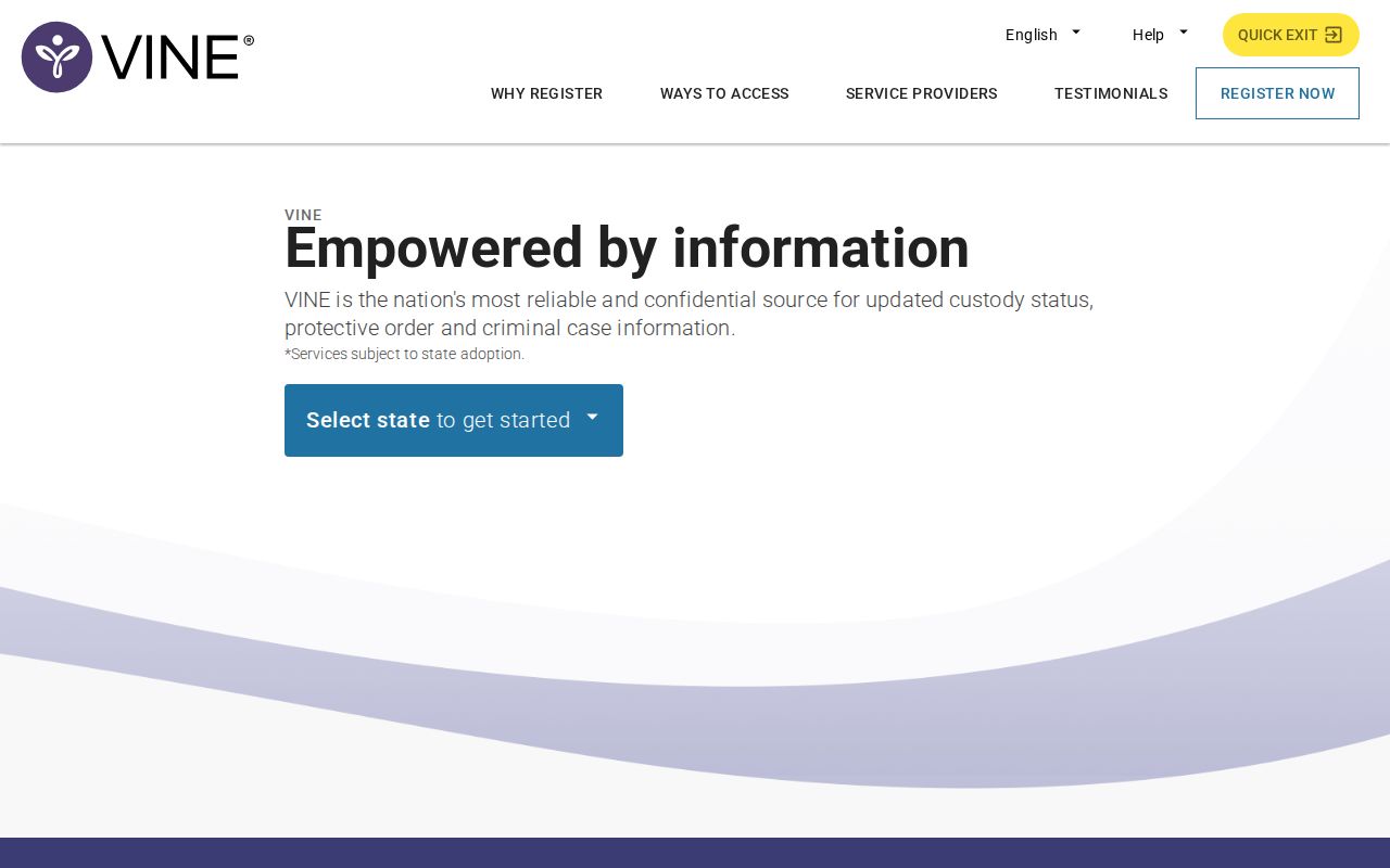 VINELink custody search interface used for Arkansas and Marion County