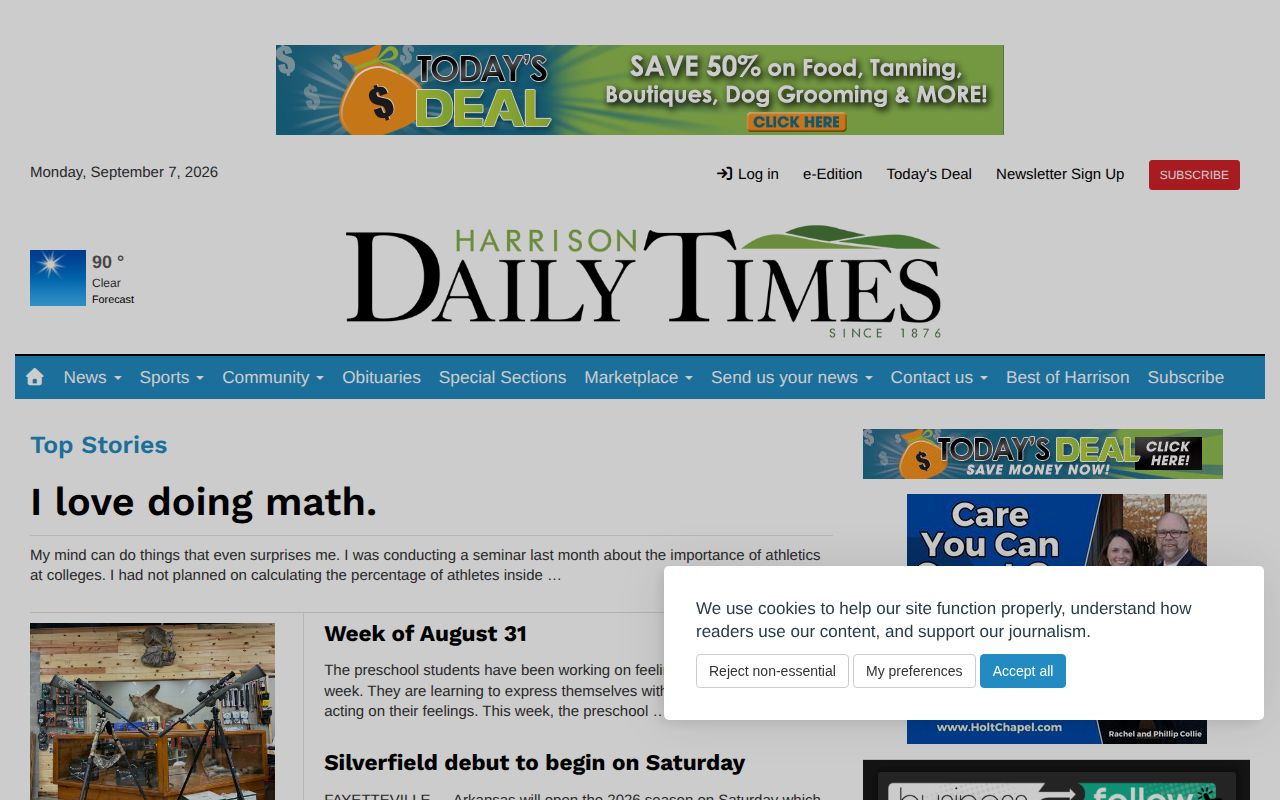 Harrison Daily Times regional newspaper website